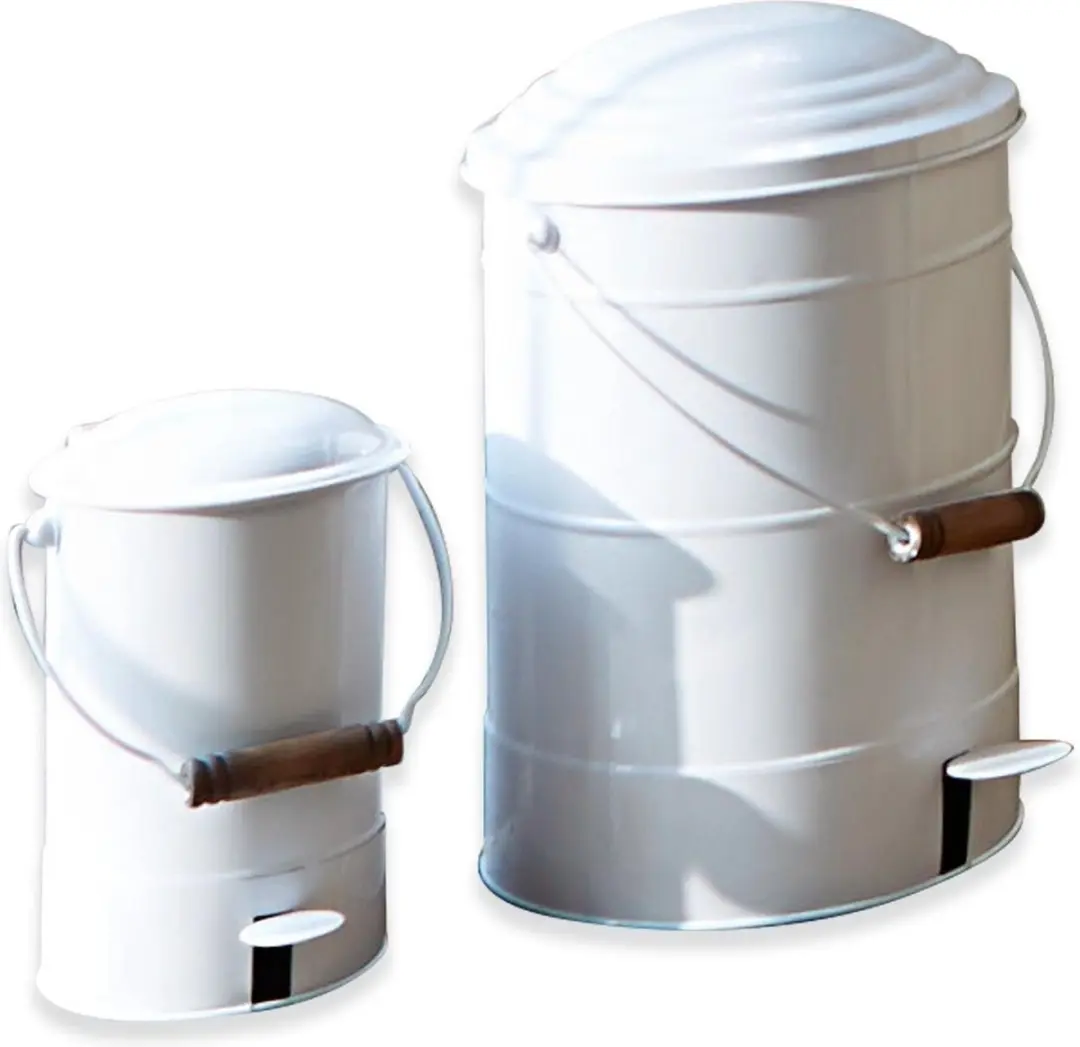 Loberon Pernell Afvalemmer Set 2 Stuks - Wit
