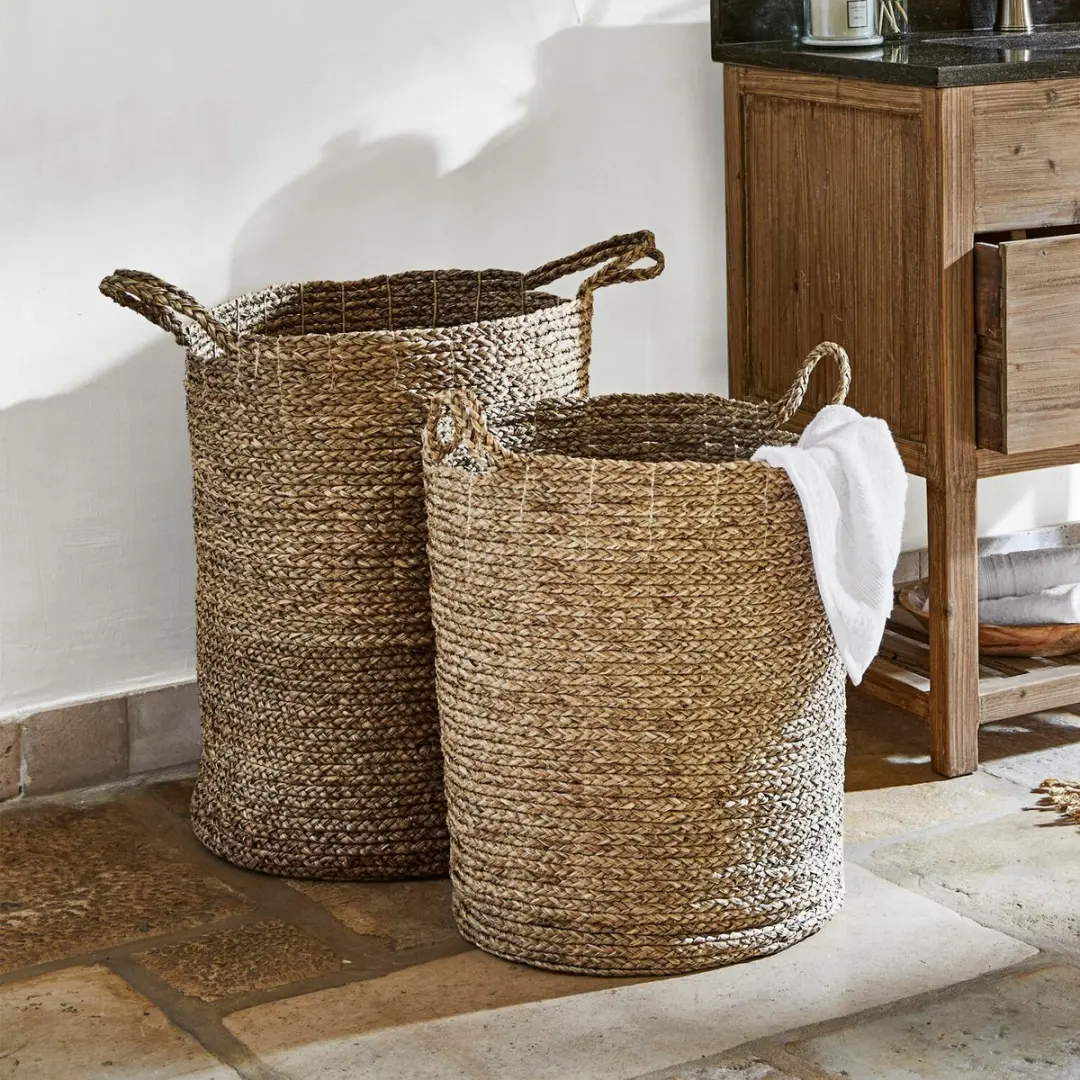 Loberon Wasmandset Oakdale - 2 Stuks - Bruin