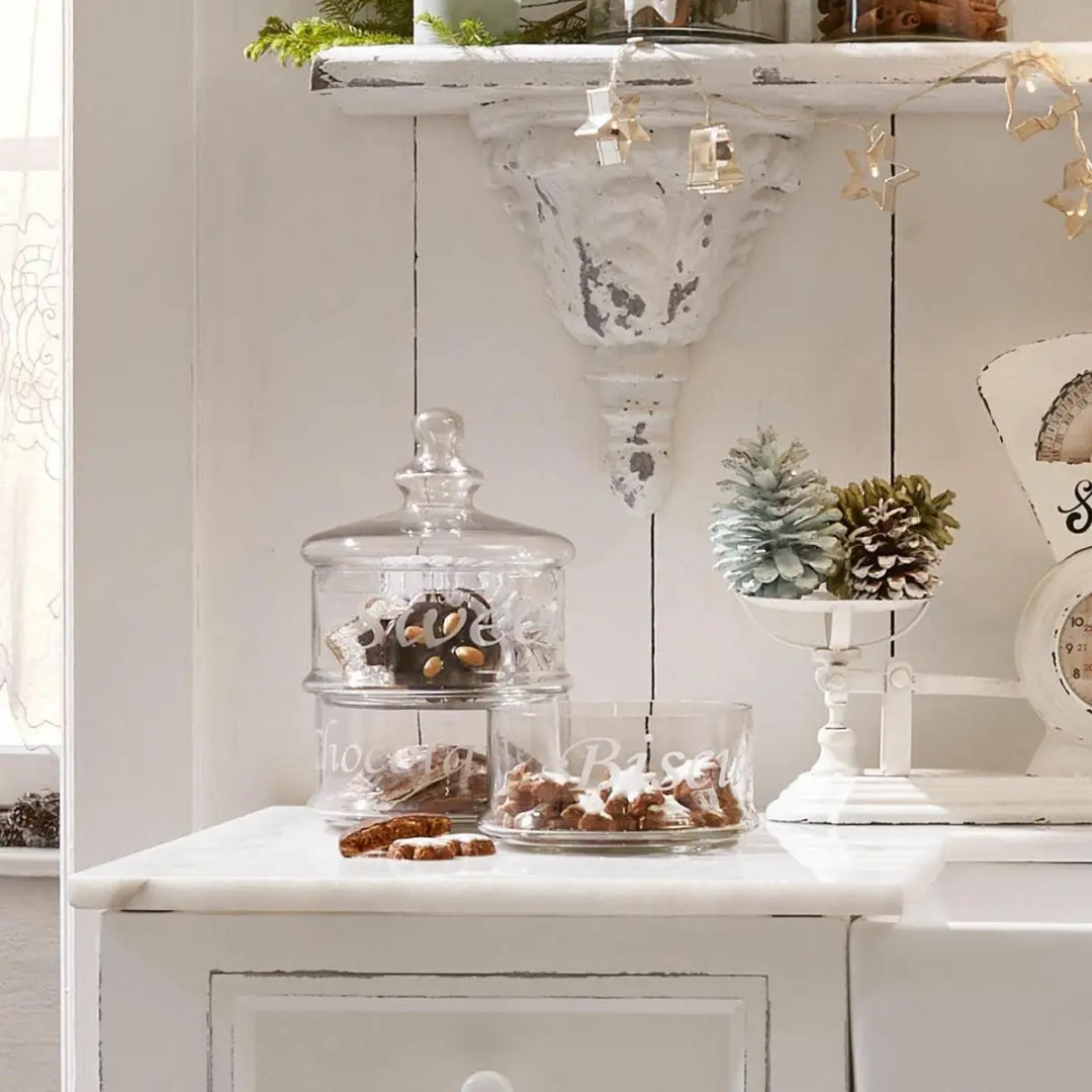 Loberon Glazen Pot Aletta Heldere Glas - Ø16,5cm