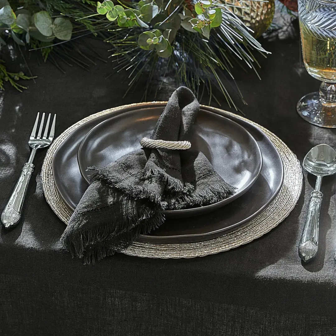 Loberon Barningham Placemats - 4 Stuks - Zilverkleurig