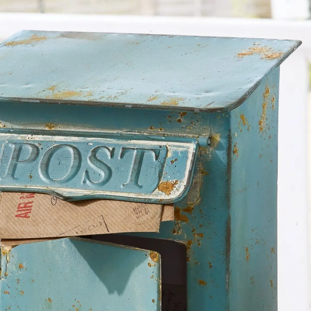 Loberon Decoratieve Brievenbus Boîte Postale - Antiekblauw