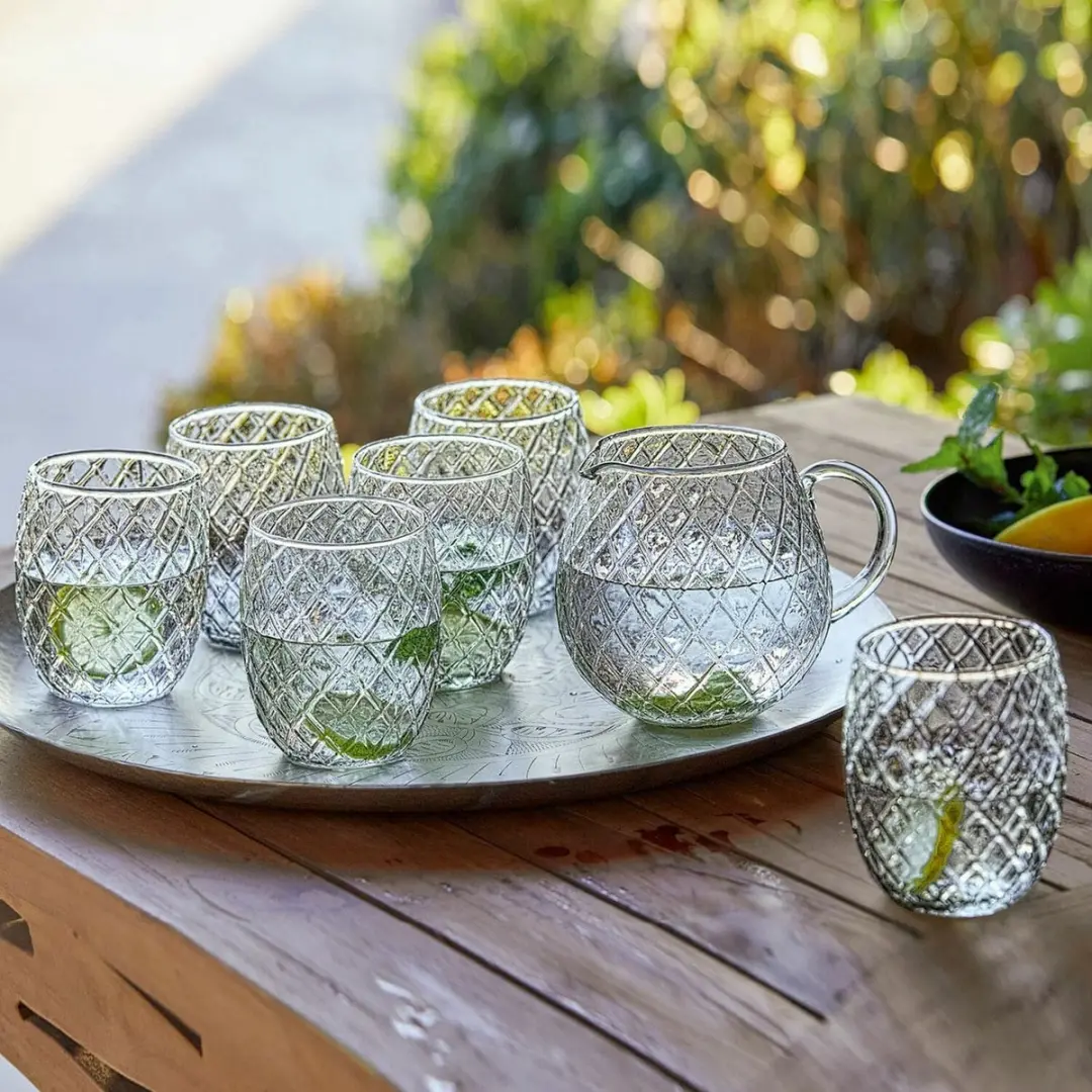 Loberon Corrofin Glas Set 6 Stuks - Ø9cm