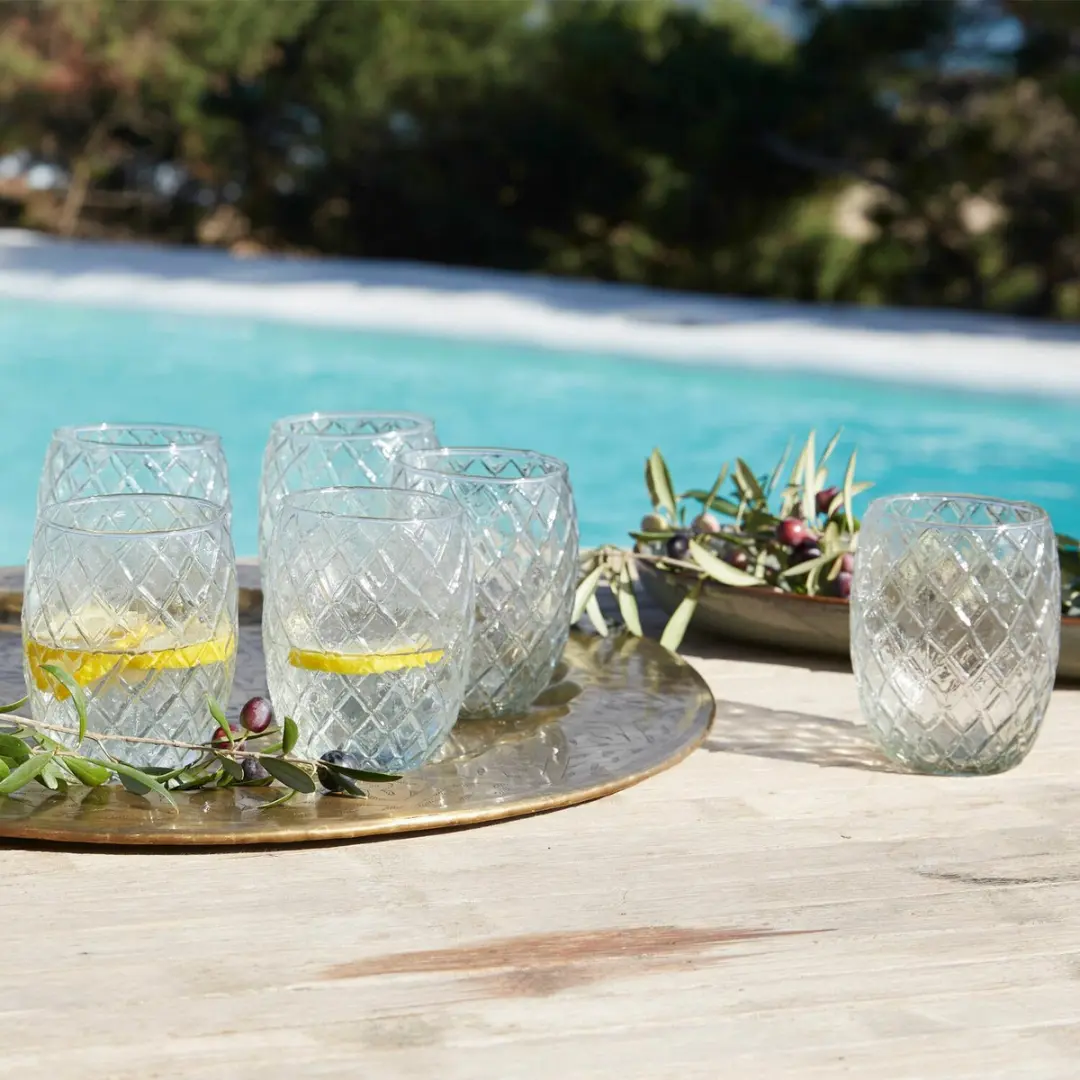 Loberon Corrofin Glas Set 6 Stuks - Ø9cm