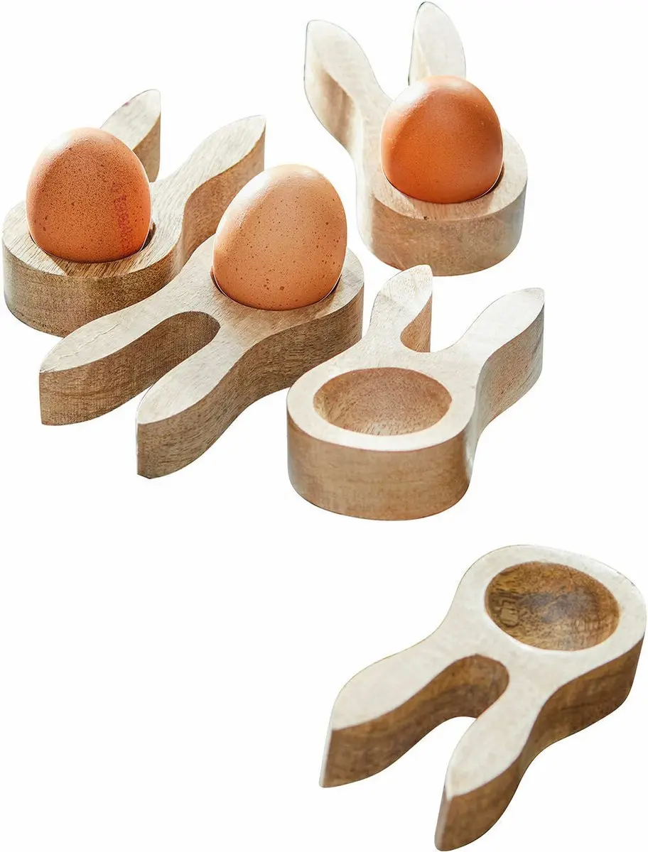 Loberon Eierdopjes Nante - 6 Stuks - Bruin