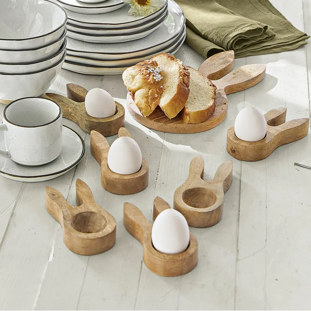 Loberon Eierdopjes Nante - 6 Stuks - Bruin
