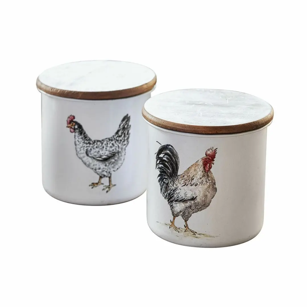 Loberon Nobles Pot Set 2 Stuks - 13,5cm - Suiker/Thee/Koekjes