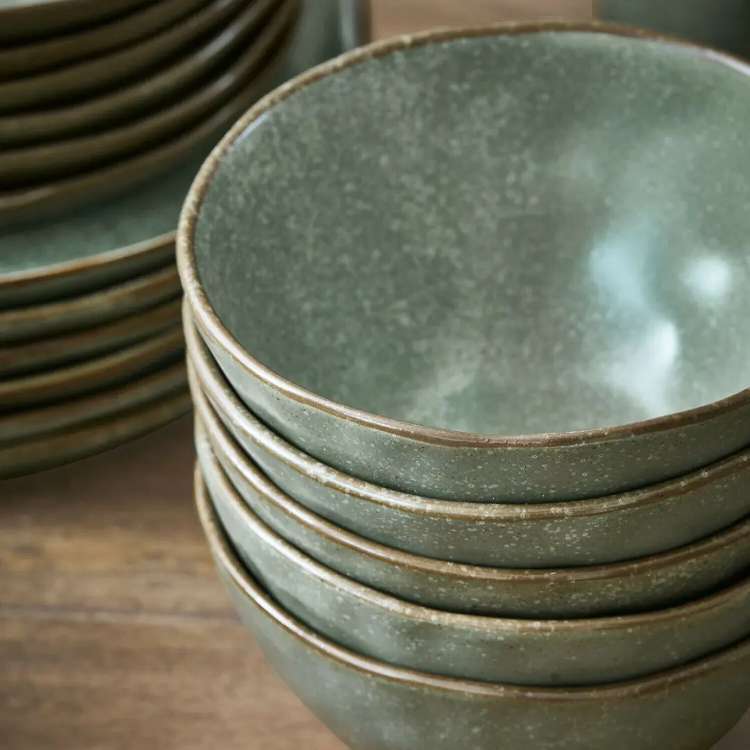Loberon Biarré Komset - 6 Stuks - Turquoise/Bruin