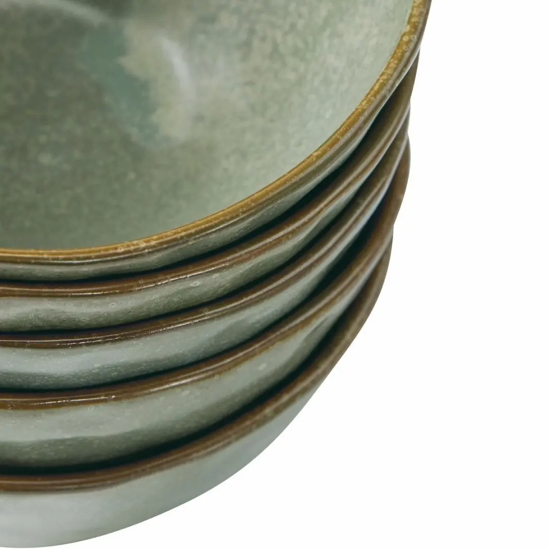 Loberon Biarré Komset - 6 Stuks - Turquoise/Bruin