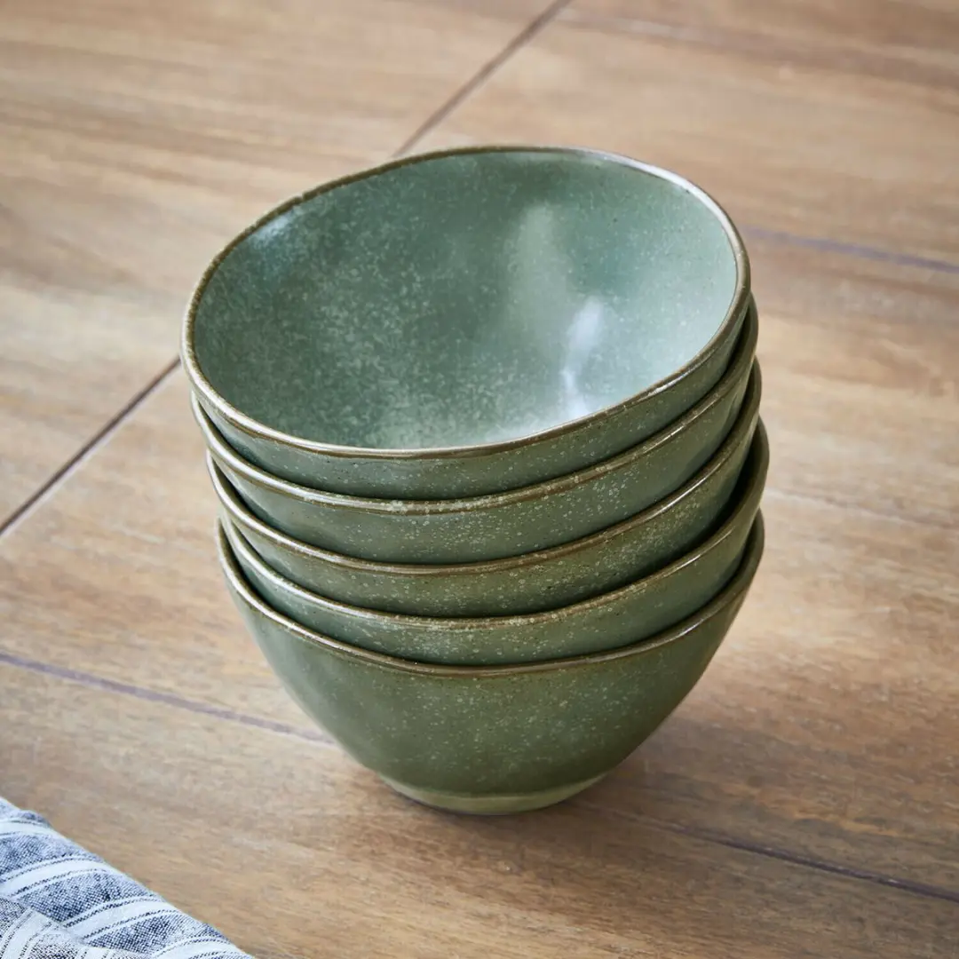 Loberon Biarré Komset - 6 Stuks - Turquoise/Bruin