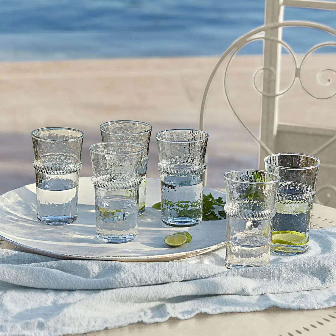 Loberon Beiras Glas Set - 6 Stuks Ø8.5cm Heldere Glazen