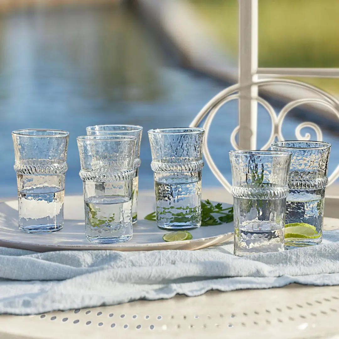 Loberon Beiras Glas Set - 6 Stuks Ø8.5cm Heldere Glazen