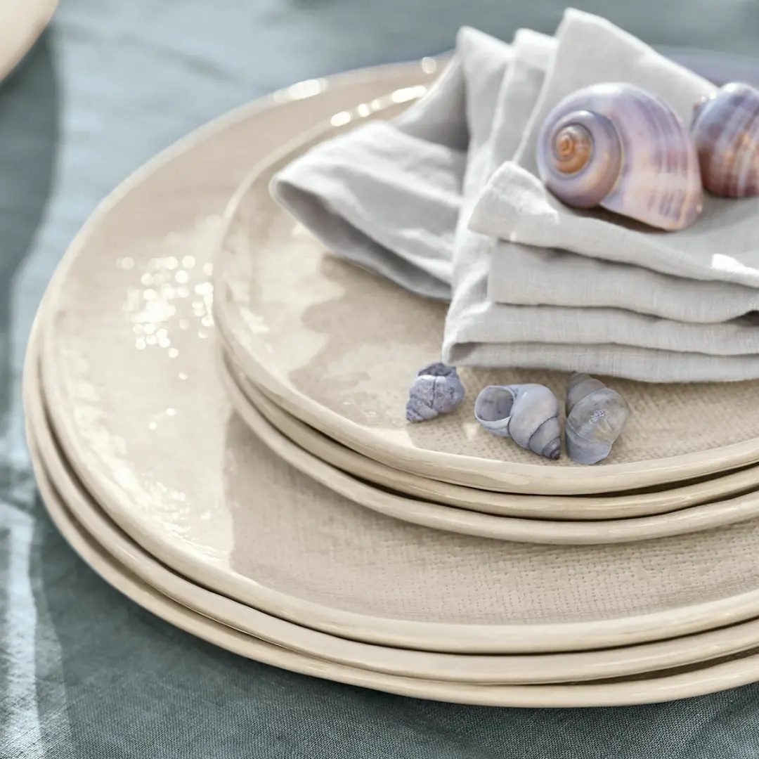 Loberon Luganville Serviesset 12-delig - Beige