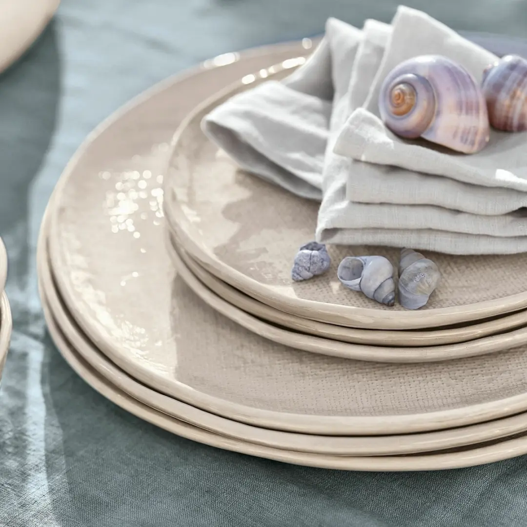 Loberon Luganville Serviesset 12-delig - Beige