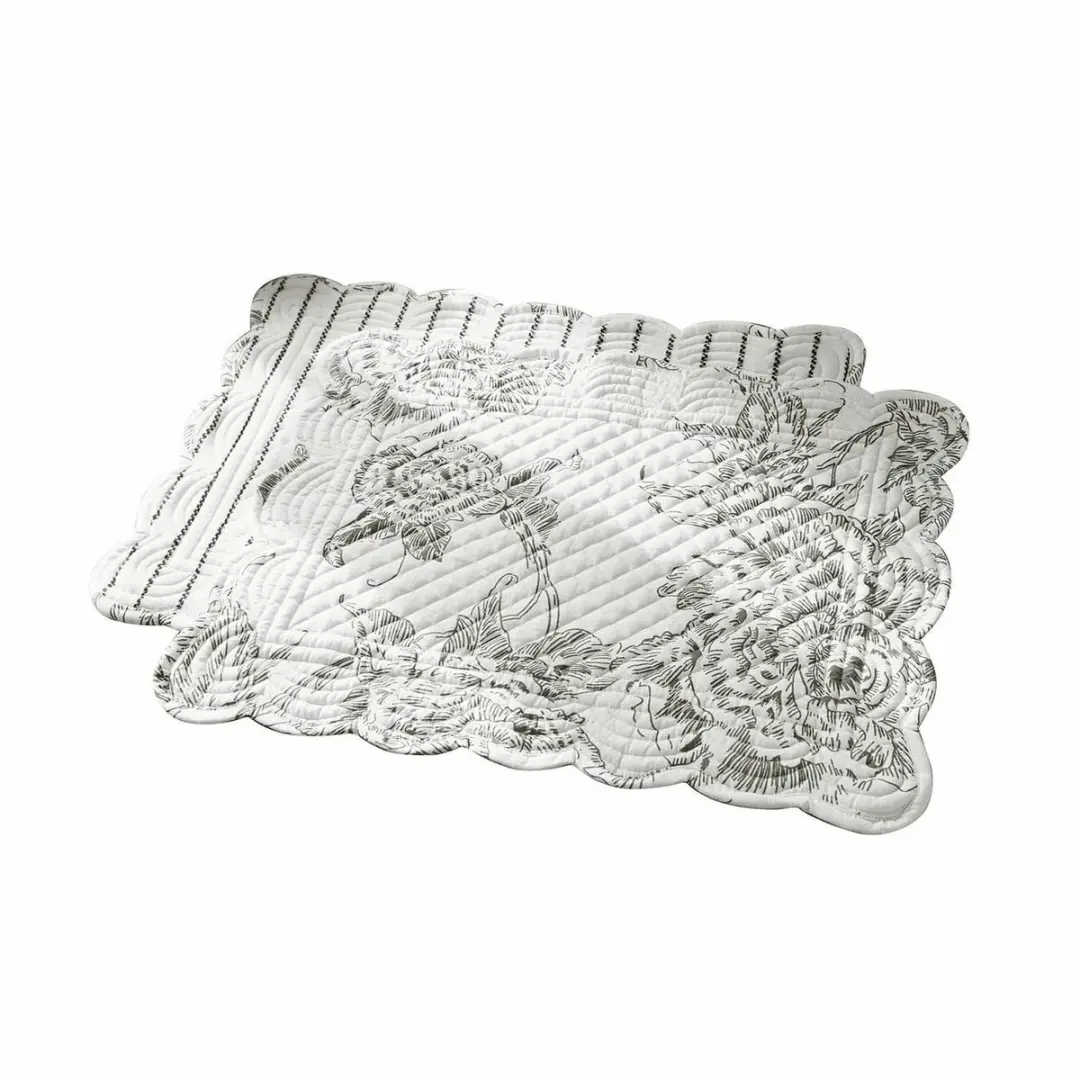 Loberon Calarion Placemats - Set van 2 - Wit/Grijs