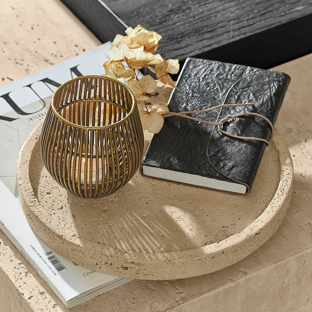 Loberon Caleneuve Dienblad - 25,5 cm - Beige