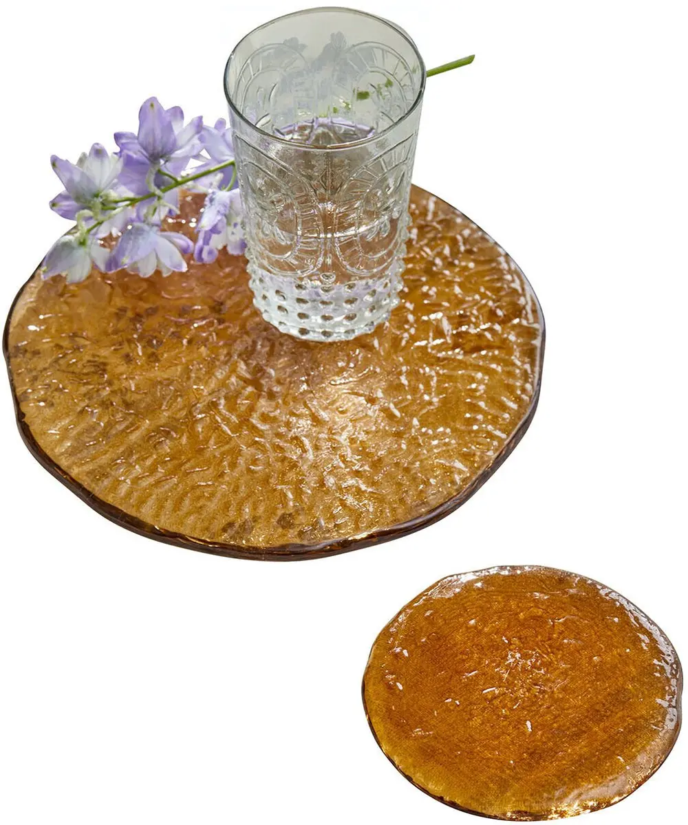 Loberon Montelisse Onderzetter Set - 2 Stuks - Ø20cm - Bruin