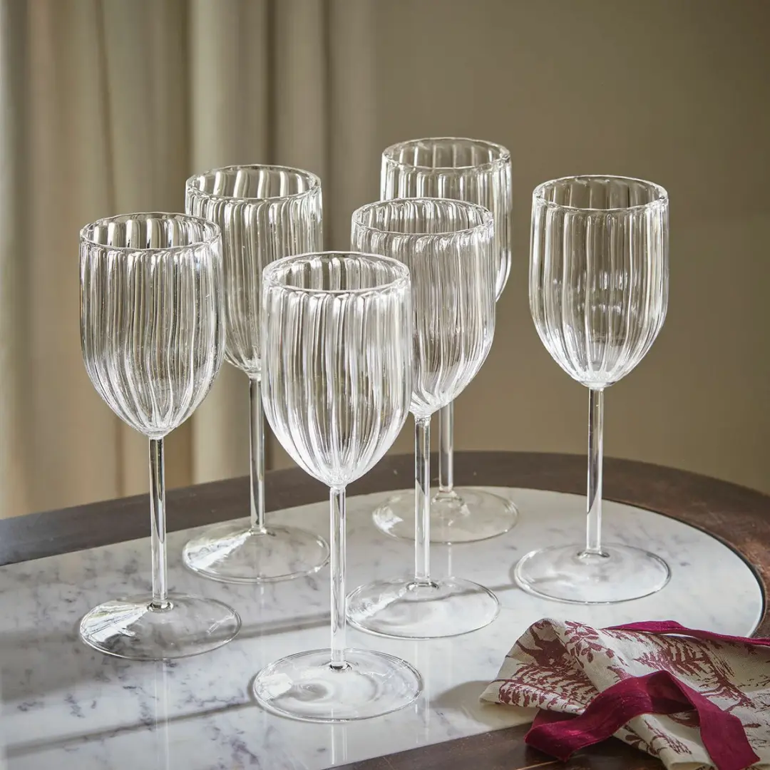 Loberon Bavella Glas Set - 6 Stuks Ø8cm Heldere