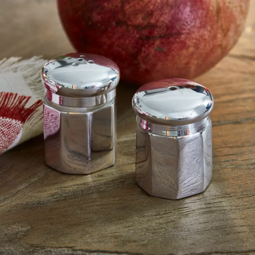 Loberon Peper-en-zoutstel Zarenta Zilverkleurig - 2 Stuks