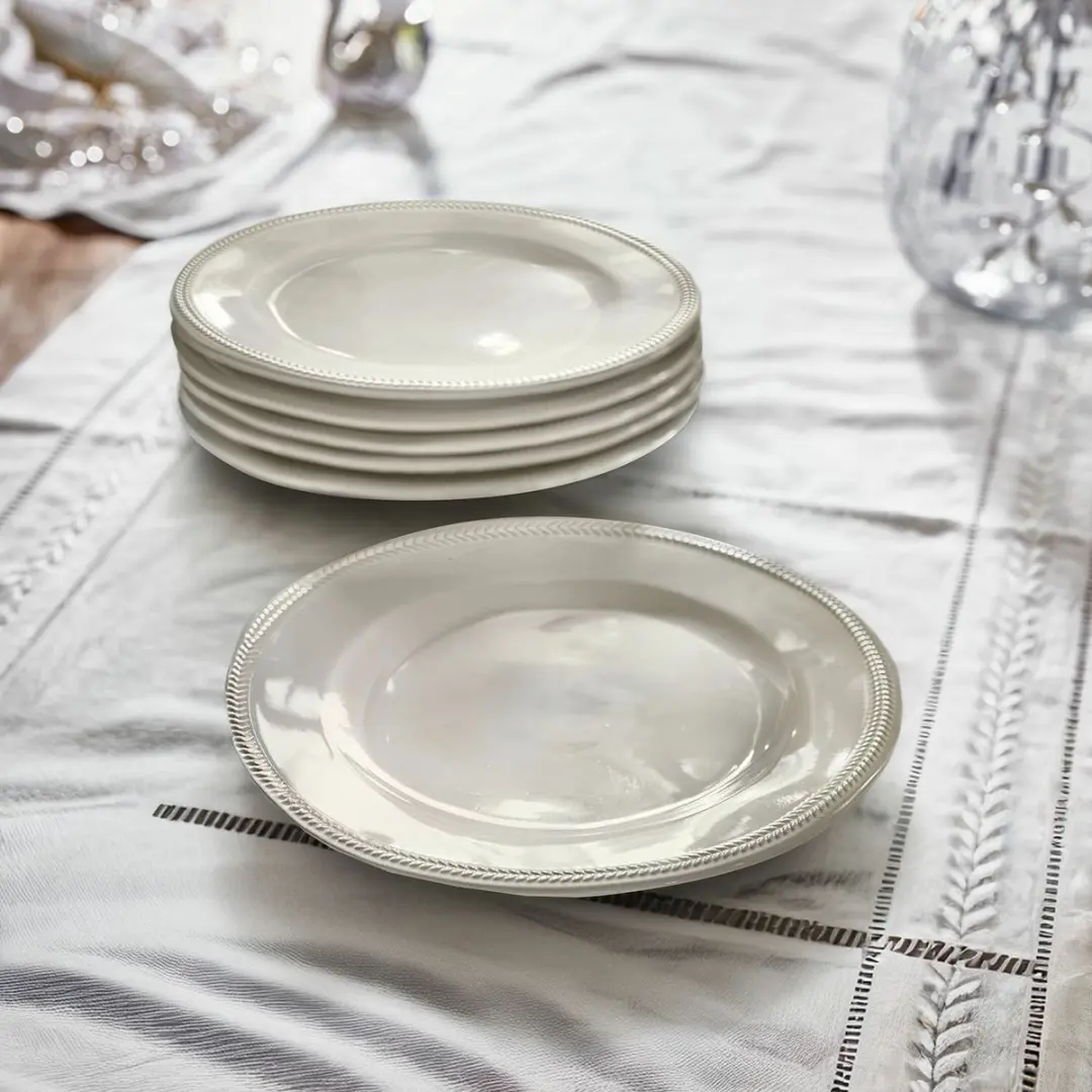 Loberon Norrvik Dessertbord Set - 6 Stuks - Lichtgrijs
