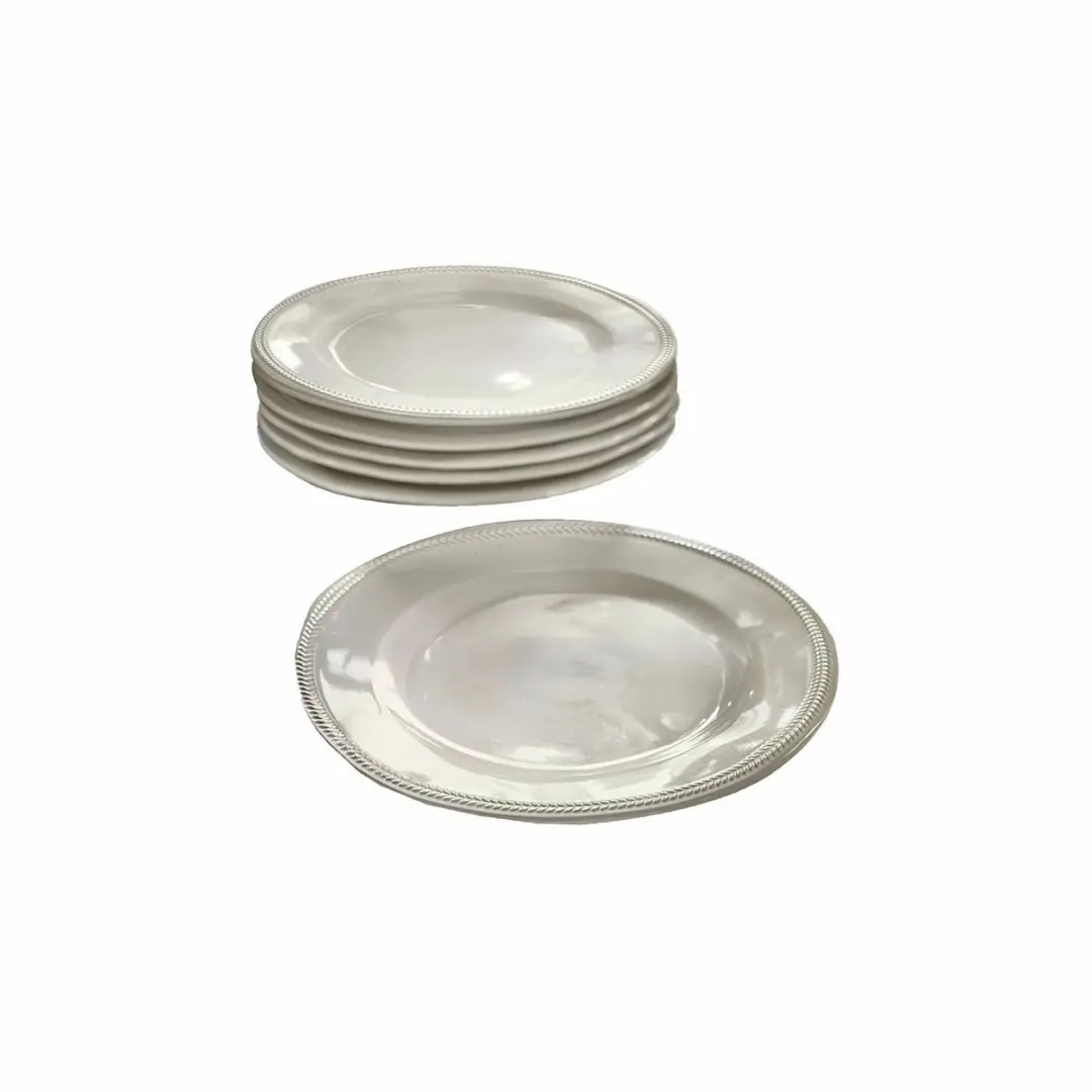 Loberon Norrvik Dessertbord Set - 6 Stuks - Lichtgrijs