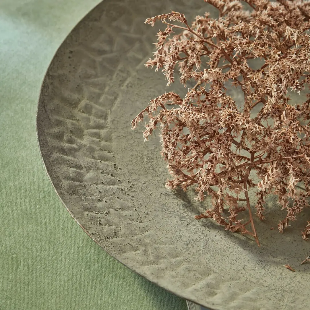 Loberon Nalira Dienblad - 39.5cm - Antiekgroen