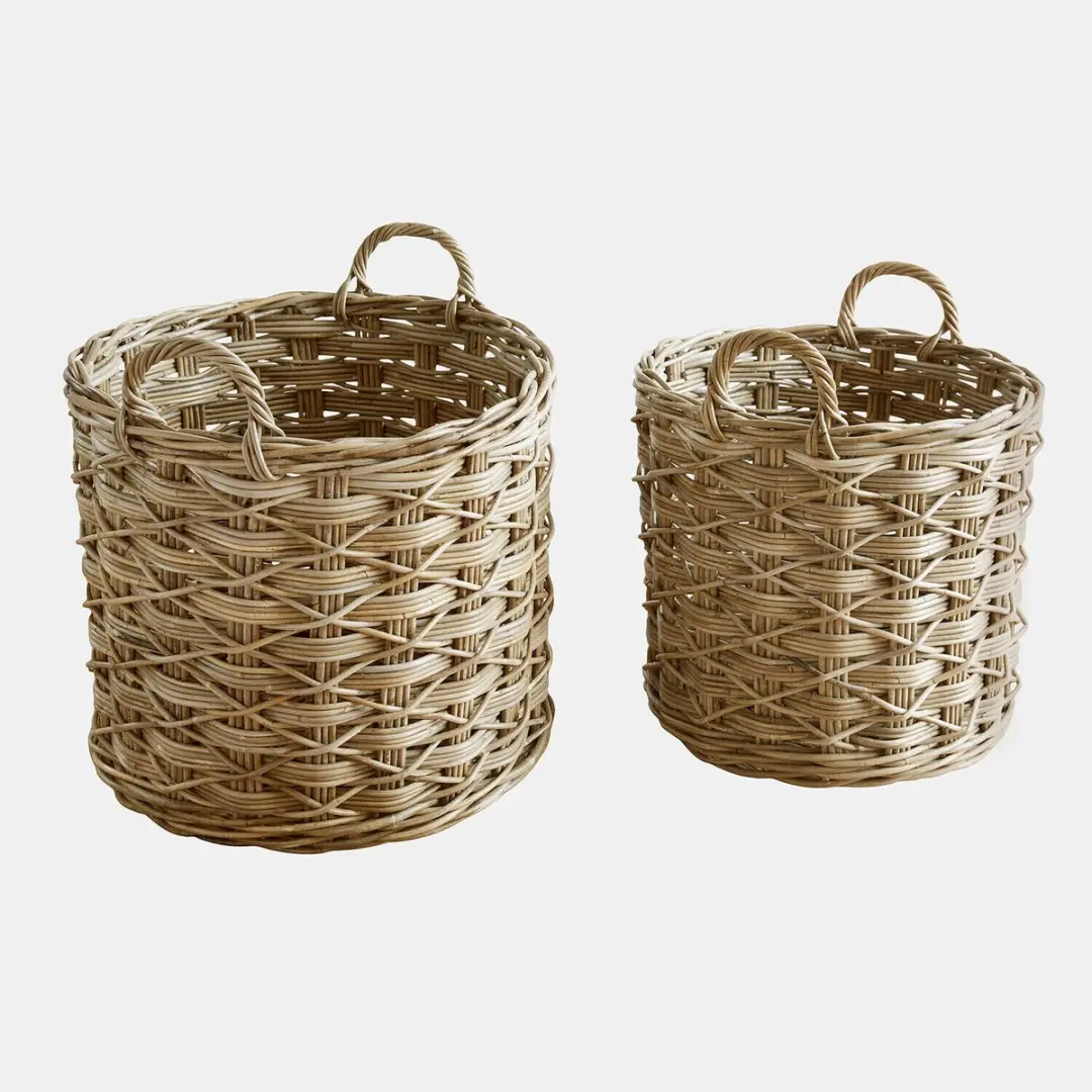 Loberon Mand Set 2 Stuks - Ø50cm - Calvado Bruin