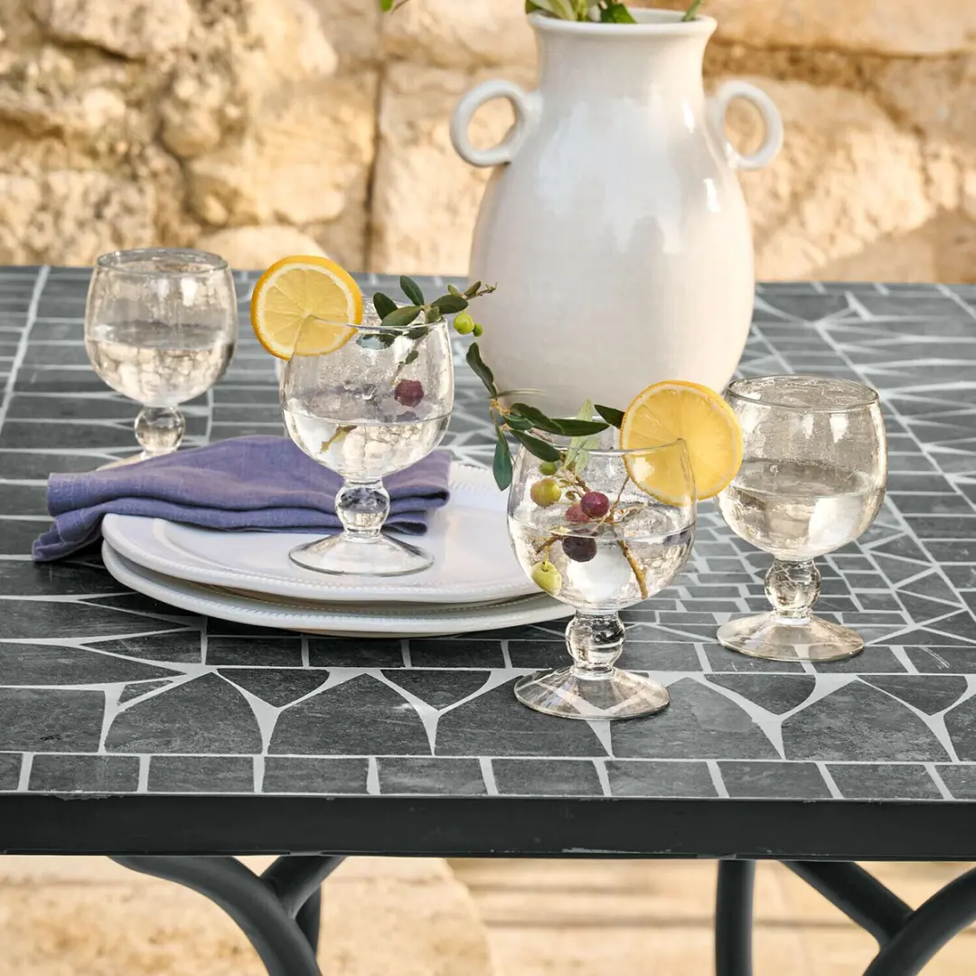 Loberon Vinoros Glas Set 4 Stuks - Ø8.5cm Heldere Glazen