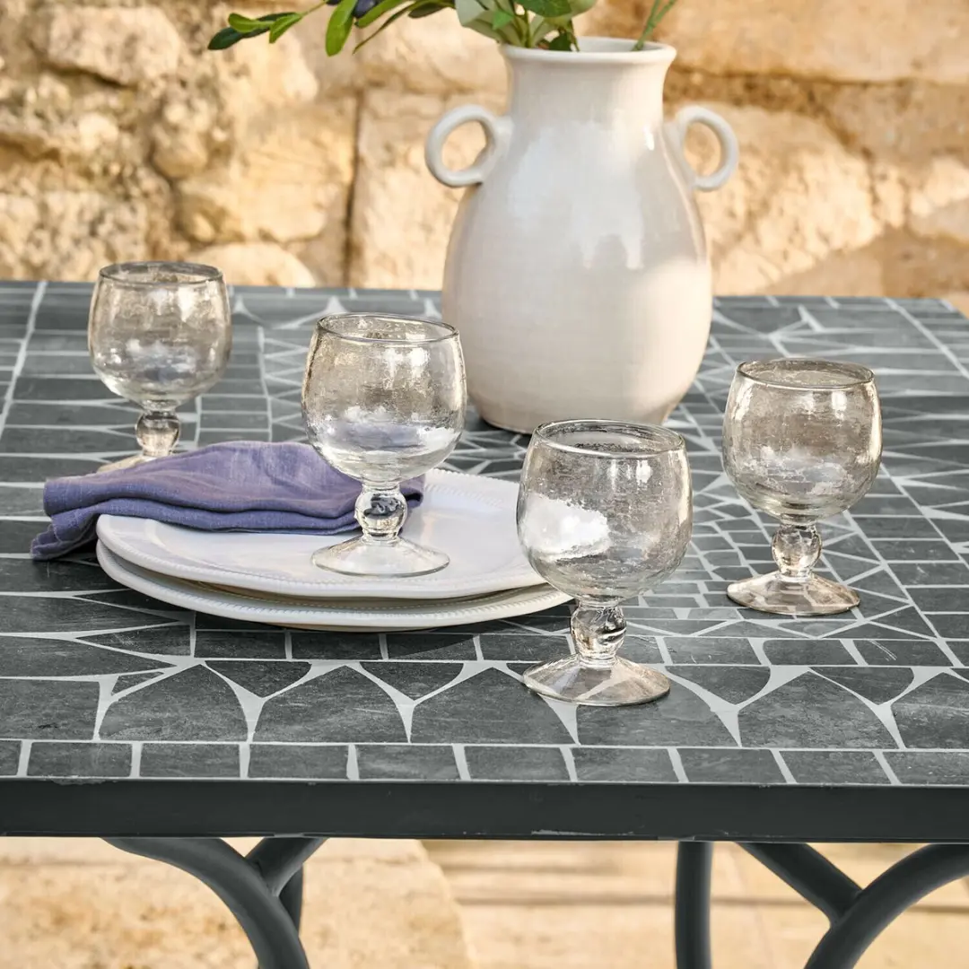 Loberon Vinoros Glas Set 4 Stuks - Ø8.5cm Heldere Glazen