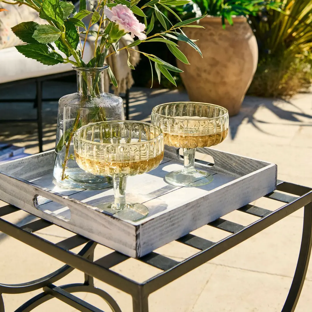 Loberon Solerón Glas Set - 4 Stuks Ø12cm Heldere Glazen