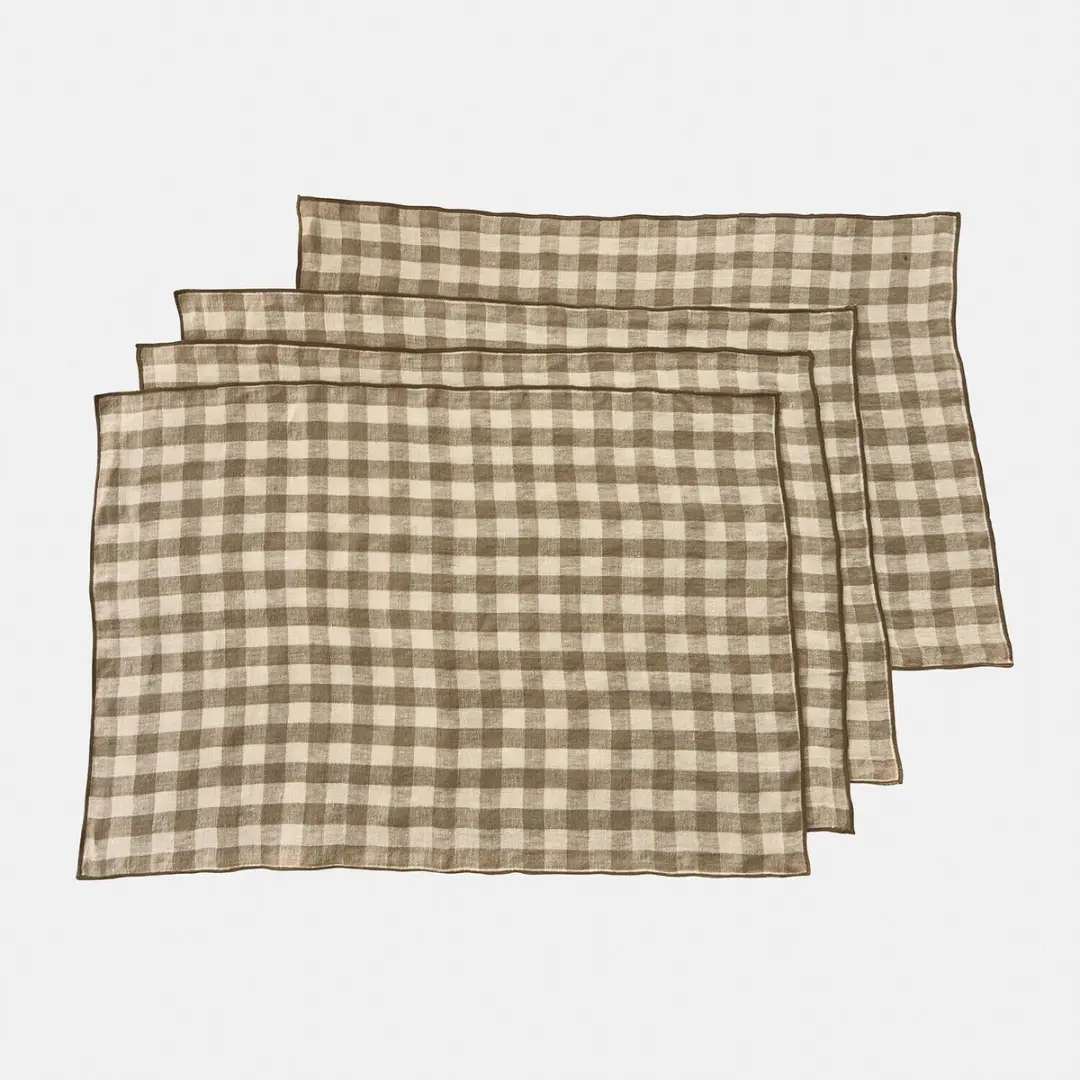 Loberon Placemat Marrowby - 4 Stuks beige/wit