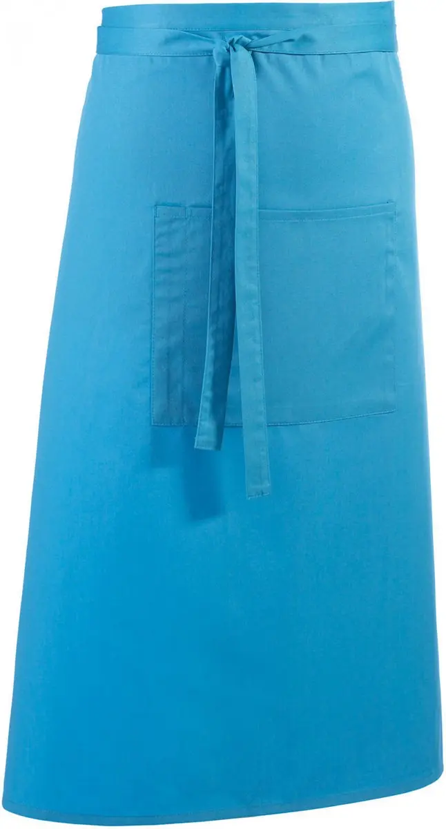 Schort/Tuniek/Werkblouse Unisex One Size Premier Turquoise 65% Polyester, 35% Ka