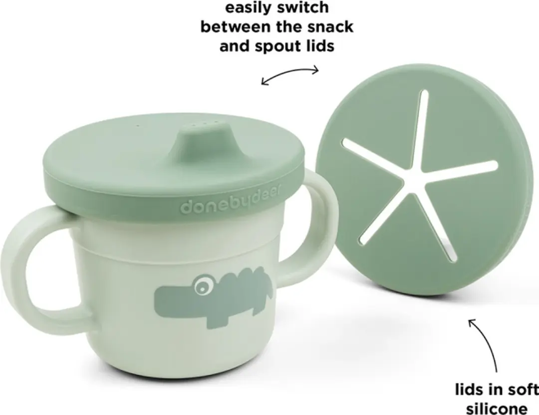Done By Deer Croco Snack/Drinkbeker 250ml - Groen - afbeelding 6 van 6