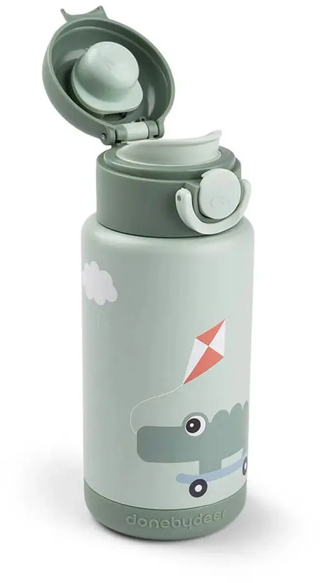 Done By Deer Thermo Fles Playground 340ml - Groen - afbeelding 2 van 6