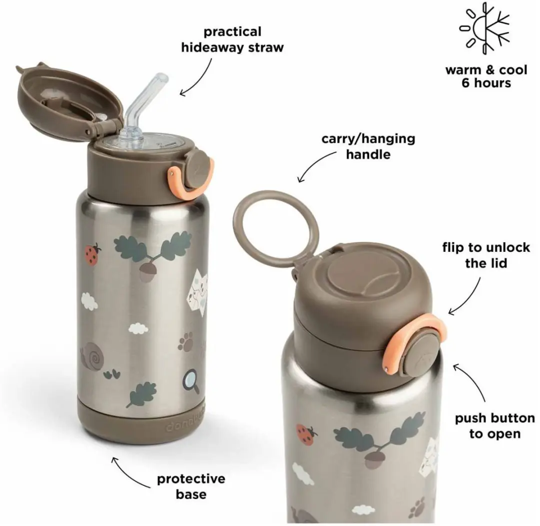 Done By Deer Thermosfles Tiny Trails 340ml - Sand - afbeelding 5 van 6
