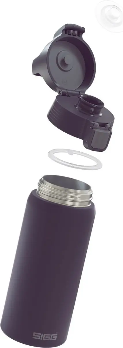 Sigg Shield Therm One 0.5L - RVS Drinkfles - Zwart/Paars - afbeelding 3 van 4