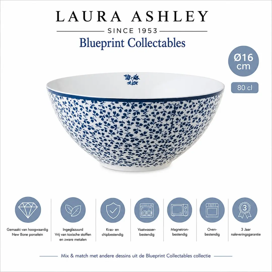 Laura Ashley Blueprint Collectables Kommen Ø16cm - Floris