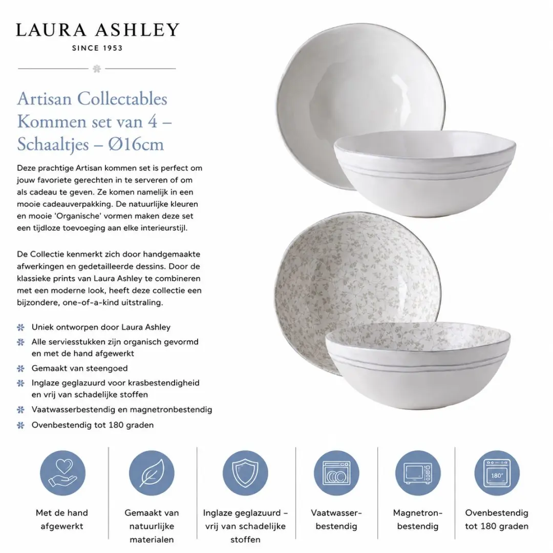 Laura Ashley Artisan Collectables Kommen set van 4