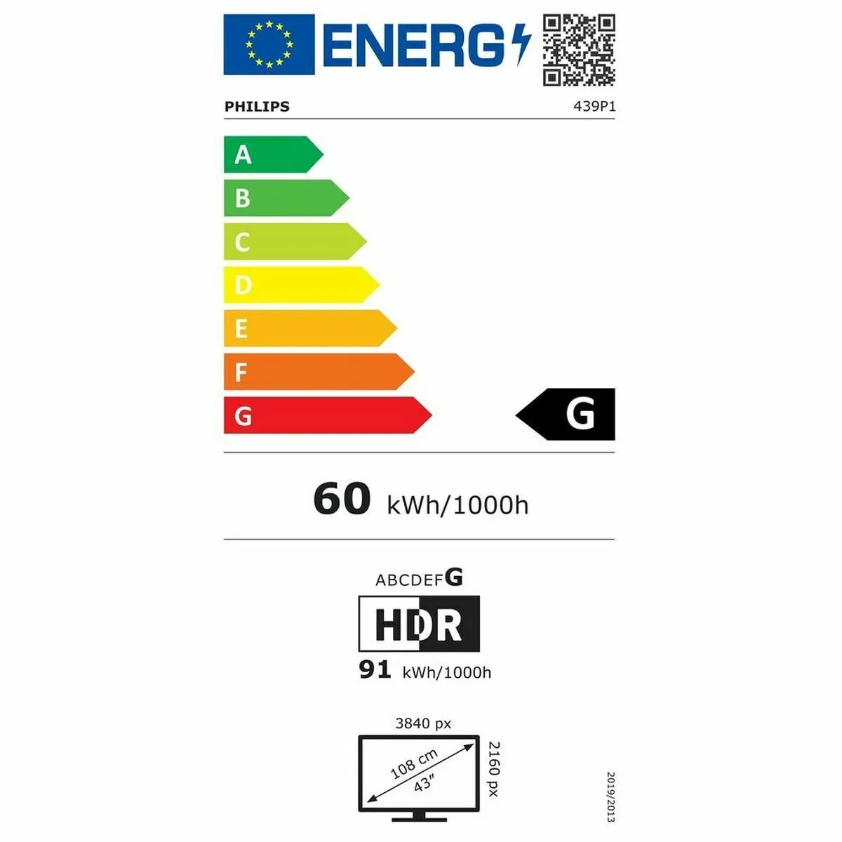 Philips 439P1/00 43" 4K Monitor - USB-C 100W