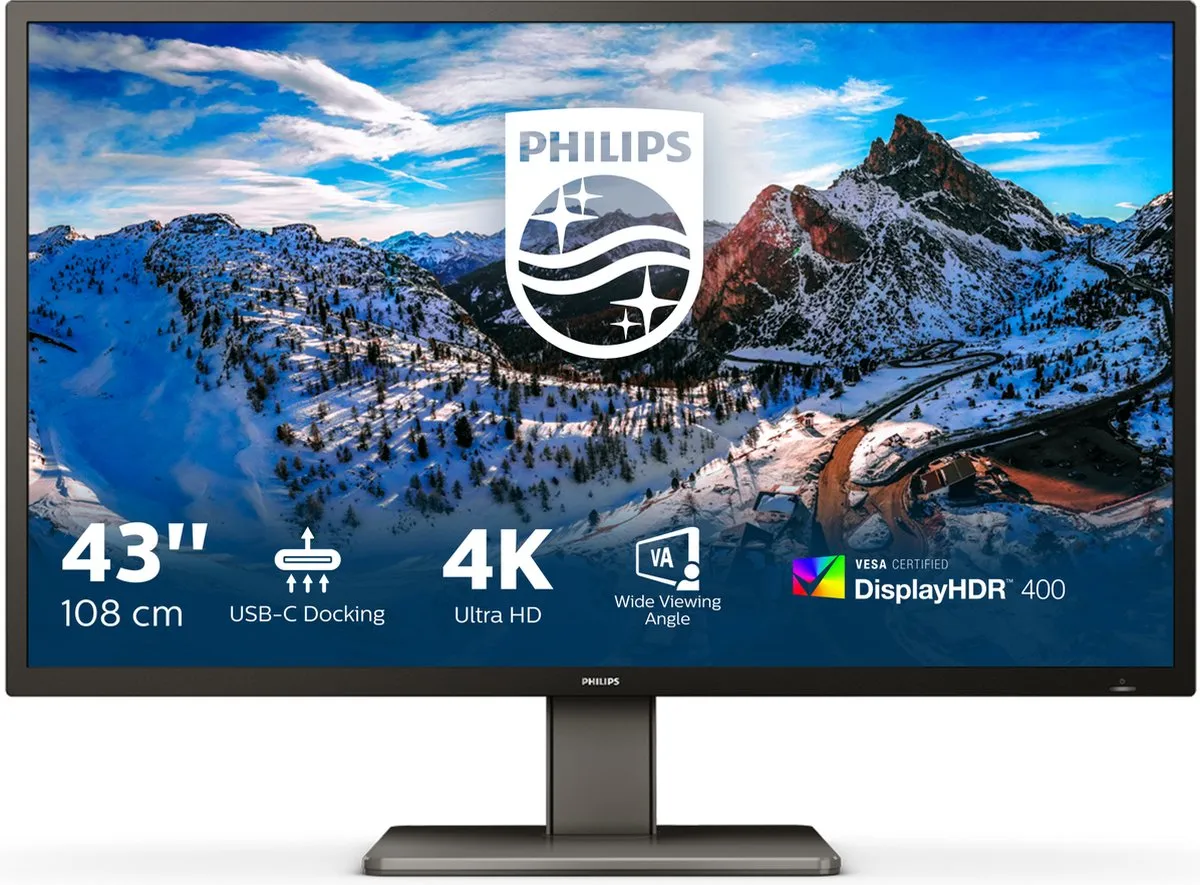 Philips 439P1/00 43" 4K Monitor - USB-C 100W
