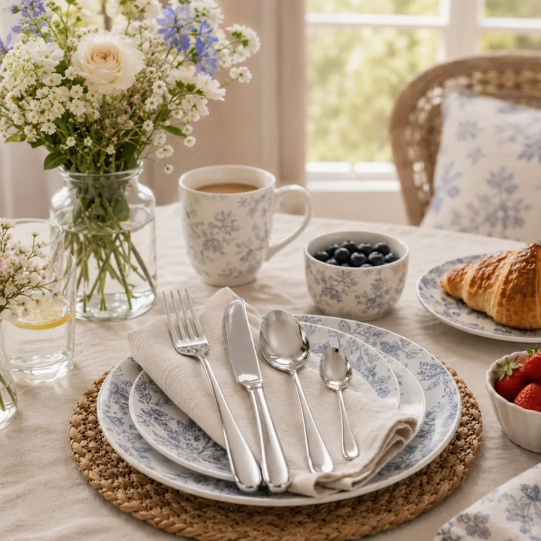 Laura Ashley Bestekset 16-delig - 18/10 Zilver