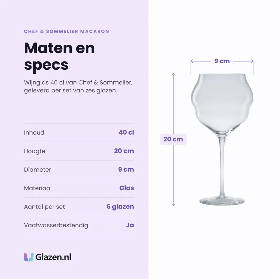 Chef & Sommelier Macaron Wijnglas 40cl - 6 Stuks