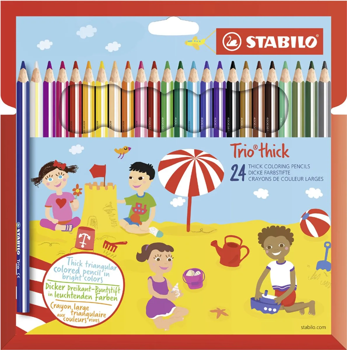 STABILO Trio Thick Dik Driekantig Kleurpotlood 18 Stuks - Multi