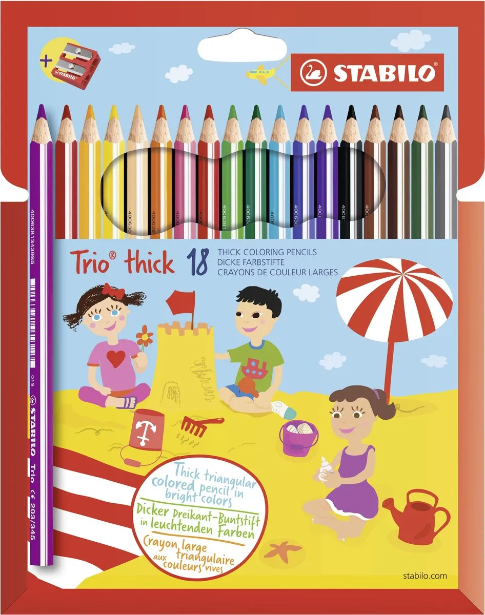 STABILO Trio Thick Dik Driekantig Kleurpotlood 18 Stuks - Multi - afbeelding 6 van 6