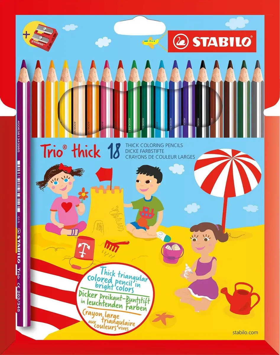 STABILO Trio Thick Dik Driekantig Kleurpotlood 18 Stuks
