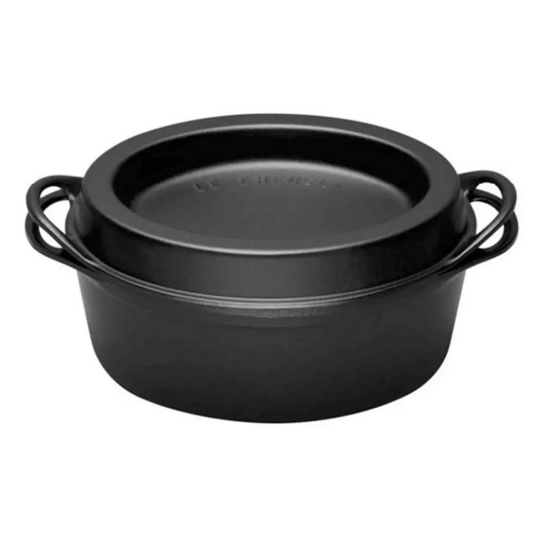 Le Creuset Ovale Braadpan Doufeu 32cm - Mat Zwart - afbeelding 2 van 4