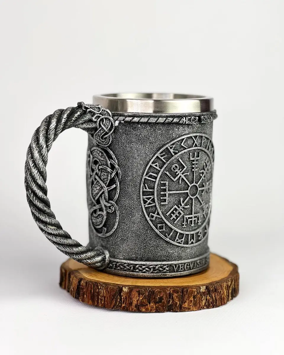 Viking Kompas Vegvisir Mok - Roestvrijstalen Inzet 600ml - afbeelding 4 van 4