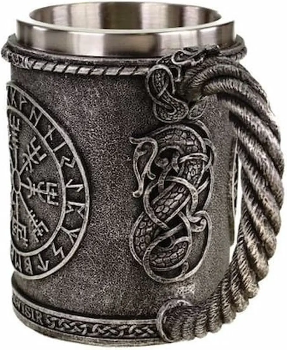 Viking Kompas Vegvisir Mok - Roestvrijstalen Inzet 600ml - afbeelding 2 van 4