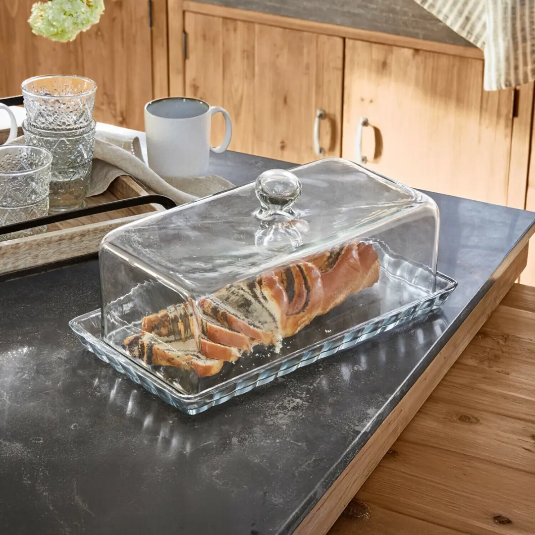 Loberon Glazen Stolp met Plateau Nelia - Taart/Cake