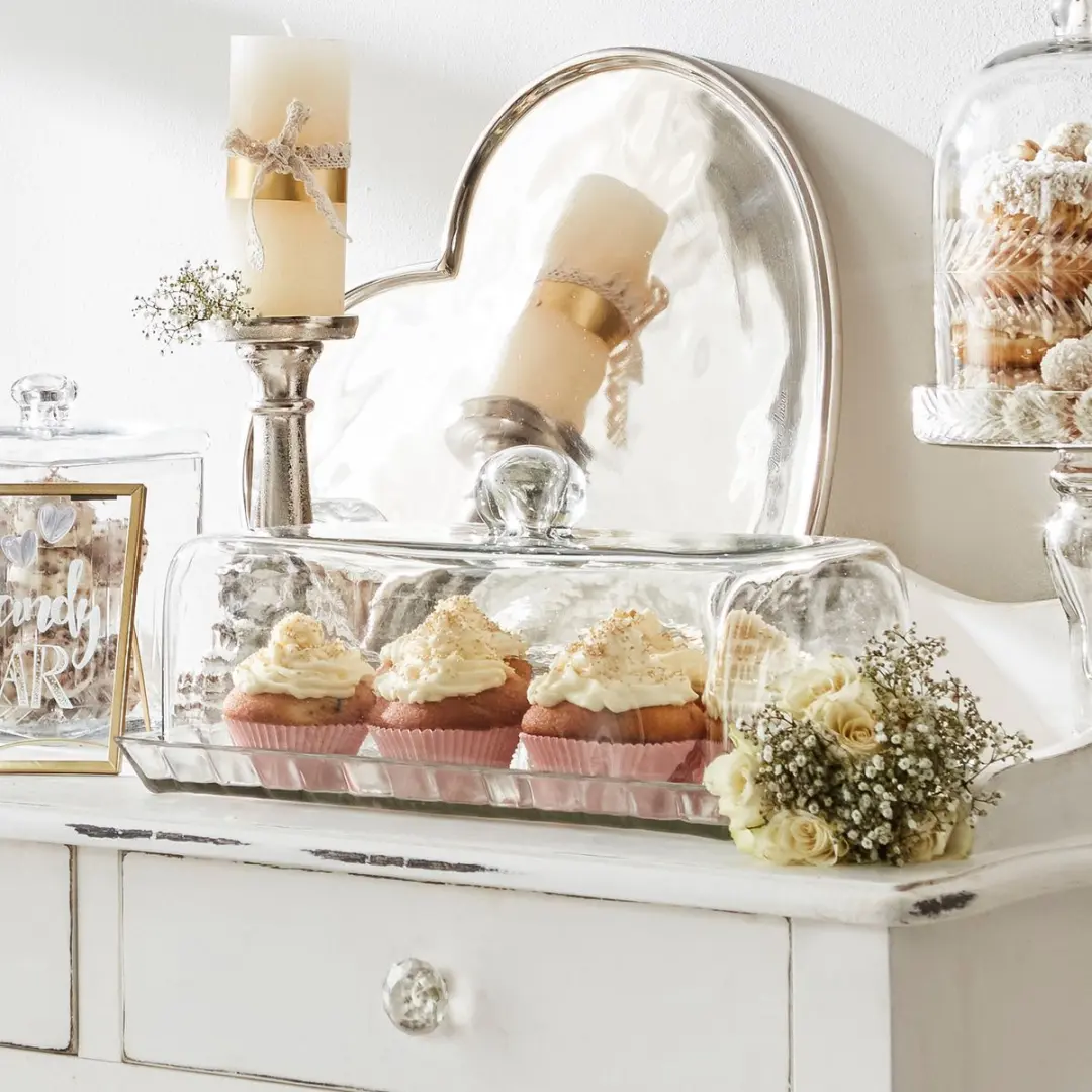 Loberon Glazen Stolp met Plateau Nelia - Taart/Cake - afbeelding 6 van 6