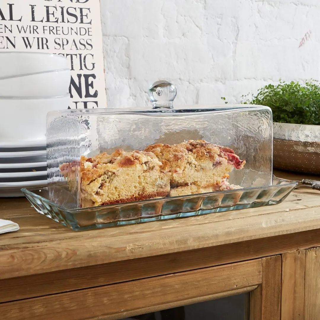 Loberon Glazen Stolp met Plateau Nelia - Taart/Cake